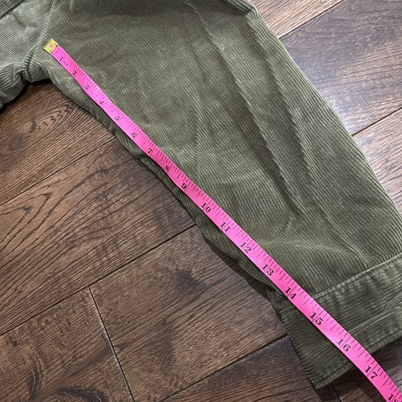 FAHERTY Olive Green cropped corduroy button down overshirt size XL - Picture 8 of 9